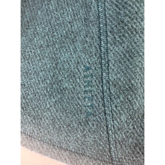 Athleta Size 1X Stroll Fleece Moto Vest Borealis Green Running Warm Athleisure - Picture 8 of 13